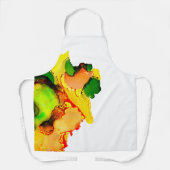 Abstract Art Alcohol Inkt Geel Groen Schort (Voorkant)