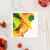 Abstract Art Alcohol Inkt Geel Groen Servet (Insitu)