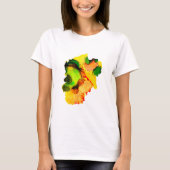Abstract Art Alcohol Inkt Geel Groen T-shirt (Voorkant)
