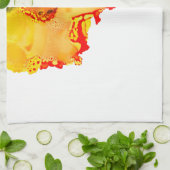 Abstract Art Alcohol Inkt Geel Groen Theedoek (Gevouwen)