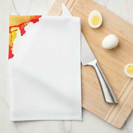 Abstract Art Alcohol Inkt Geel Groen Theedoek (Quarter Fold)