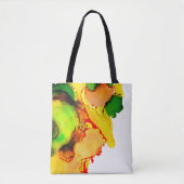 Abstract Art Alcohol Inkt Geel Groen Tote Bag (Voorkant)
