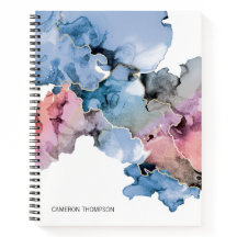 Abstract-art alcoholinkt blauw roze, speciaal aang