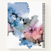 Abstract-art alcoholinkt blauw roze, speciaal aang notitieboek (Achterkant)