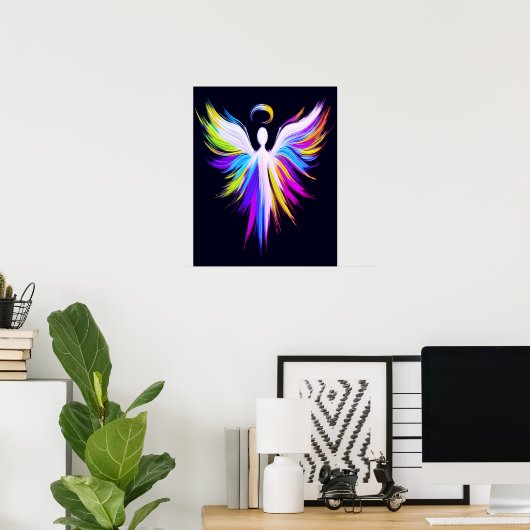 Abstract Art Angel Wings with Halo  Poster (Thuiskantoor)