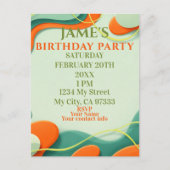 Abstract Art Birthday Invitation Briefkaart (Voorkant)