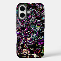 Abstract Art Black Swirl Paars