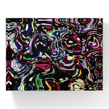 Abstract Art Black Swirl Red