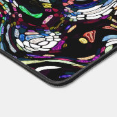 Abstract Art Black Swirl Red Bureaumat (Hoek)