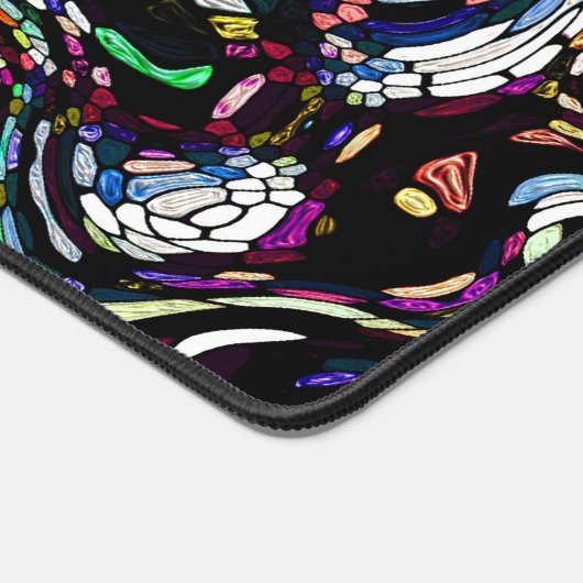 Abstract Art Black Swirl Red Bureaumat (Hoek)