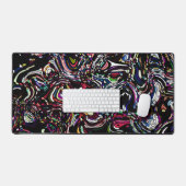 Abstract Art Black Swirl Red Bureaumat (Keyboard & Muis)