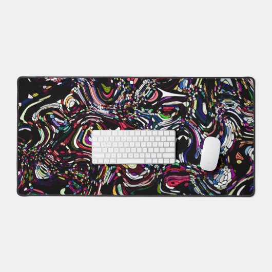 Abstract Art Black Swirl Red Bureaumat (Keyboard & Muis)