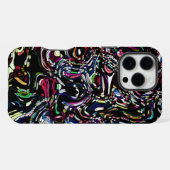 Abstract Art Black Swirl Red iPhone Hoesje (Achterkant horizontaal)
