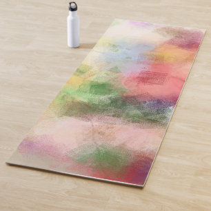 Abstract Art Blauw Rood Paarse Gele Groene Kleur Yogamat