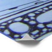 Abstract Art Blue Moon Pink en Grey Poster (Hoek)