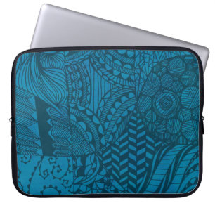 Abstract Art Blue Patroon Laptop Sleeve