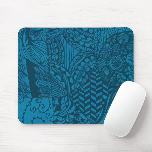 Abstract Art Blue Patroon Muismat (Met muis)