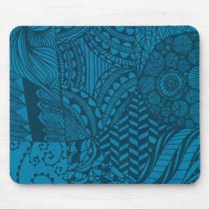Abstract Art Blue Patroon Muismat