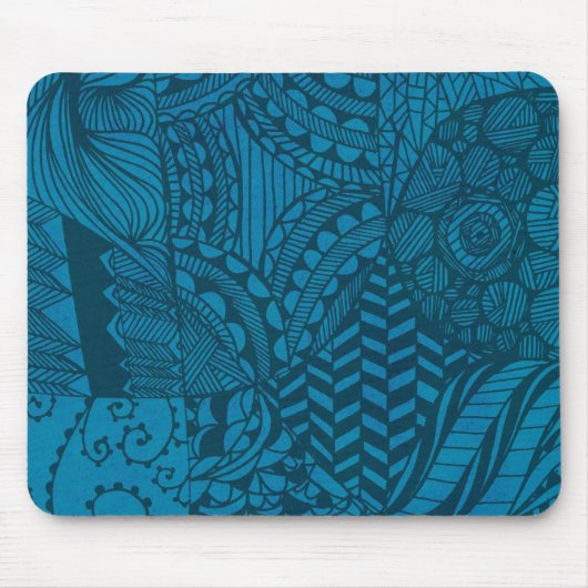 Abstract Art Blue Patroon Muismat (Voorkant)