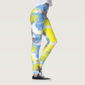 Abstract Art Blue White Gellow Grey Minimalism Leggings (Rechts)