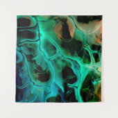 Abstract art bright neon painting in violet and pi wandkleed (Voorkant (horizontaal))