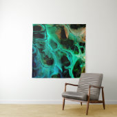 Abstract art bright neon painting in violet and pi wandkleed (In Situ (horizontaal))