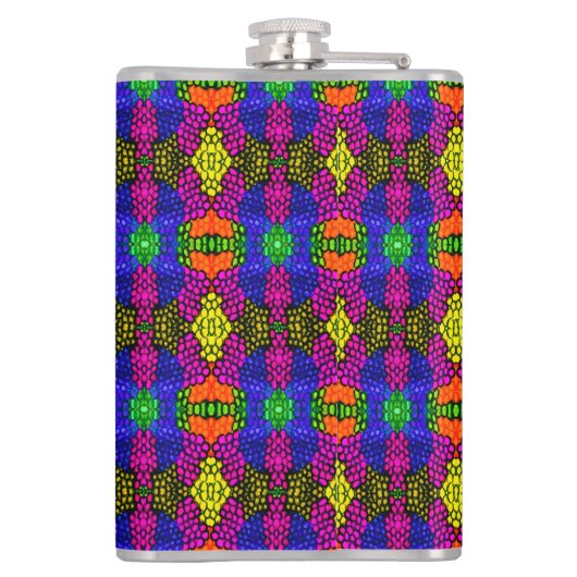 Abstract Art Bright Pattern Heupfles (Achterkant)