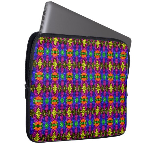Abstract Art Bright Pattern Laptop Sleeve (Voorkant Rechts)