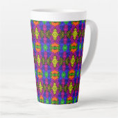 Abstract Art Bright Pattern Latte Mok (Rechterhoek)