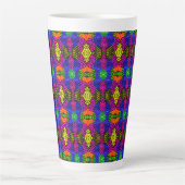 Abstract Art Bright Pattern Latte Mok (Voorkant)