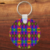 Abstract Art Bright Pattern Sleutelhanger (Achterkant)