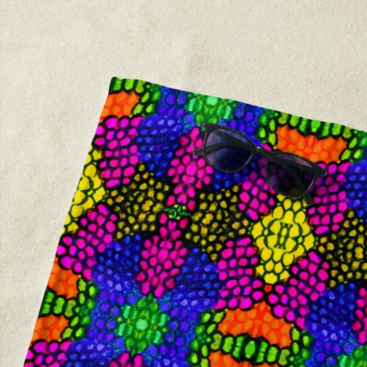 Abstract Art Bright Pattern Strandlaken (In situ)