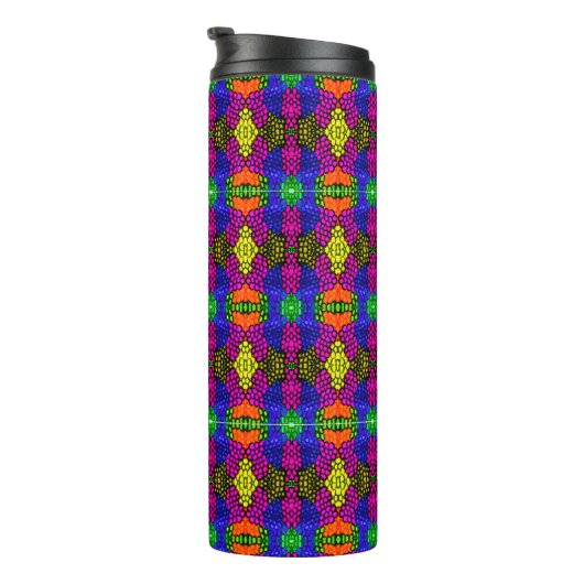 Abstract Art Bright Pattern Thermosbeker (Geroteerd rechts)