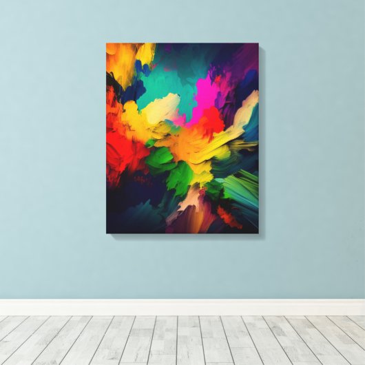 abstract art canvas afdruk (Insitu (Houten vloer))