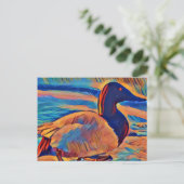 Abstract Art Canvasback Duck Briefkaart (Staand voorkant)