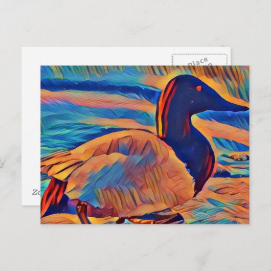Abstract Art Canvasback Duck Briefkaart (Voorkant / Achterkant)