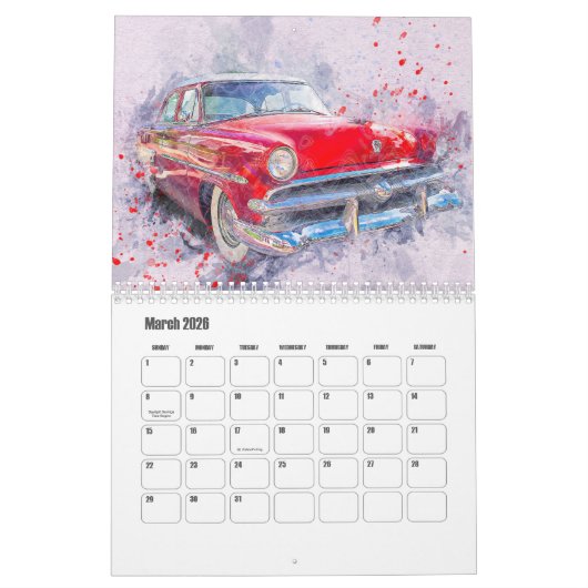 Abstract Art Car Calendar Kalender (Mar 2026)