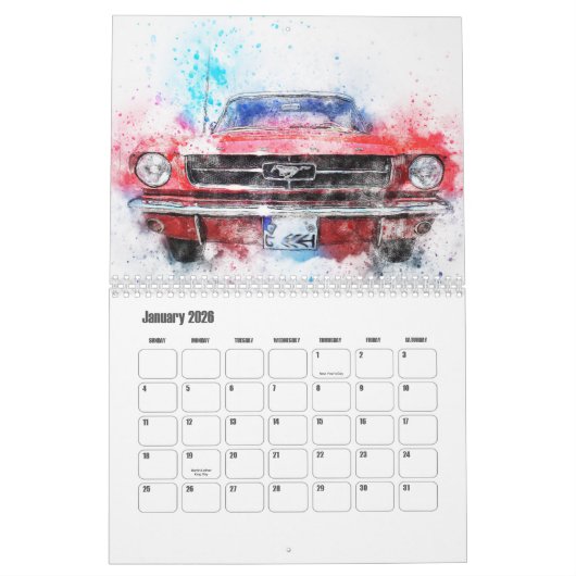 Abstract Art Car Calendar Kalender (Jan 2026)