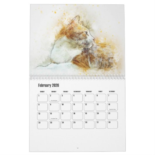 Abstract Art Cat Kalender (Feb 2026)