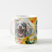 Abstract Art Collage Custom Dog Photo Koffiemok (Voorkant links)