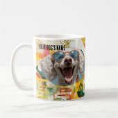 Abstract Art Collage Custom Dog Photo Koffiemok (Links)