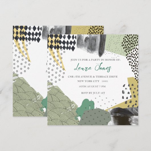 Abstract Art Collage Promotional Event Kaart (Voorkant / Achterkant)