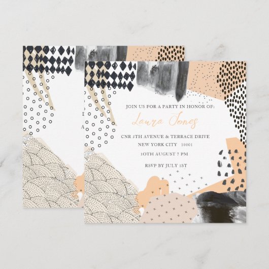 Abstract Art Collage Promotional Event Kaart (Voorkant / Achterkant)