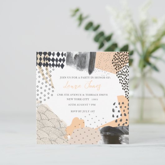 Abstract Art Collage Promotional Event Kaart (Staand voorkant)