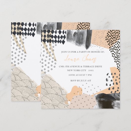 Abstract Art Collage Promotional Event Kaart (Voorkant / Achterkant)