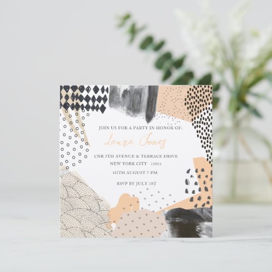 Abstract Art Collage Promotional Event Kaart (Staand voorkant)