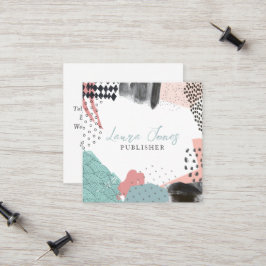 Abstract Art Collage Publisher Writer Square Contactkaartje