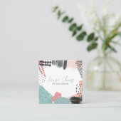 Abstract Art Collage Publisher Writer Square Contactkaartje (Staand voorkant)