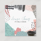 Abstract Art Collage Publisher Writer Square Contactkaartje (Voorkant)