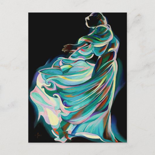 Abstract Art Deco Dancer - Art Print Briefkaart (Voorkant)